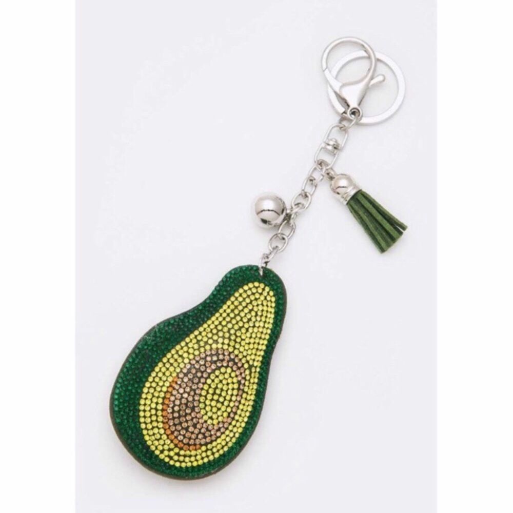 Avocado Rhinestone Keychain